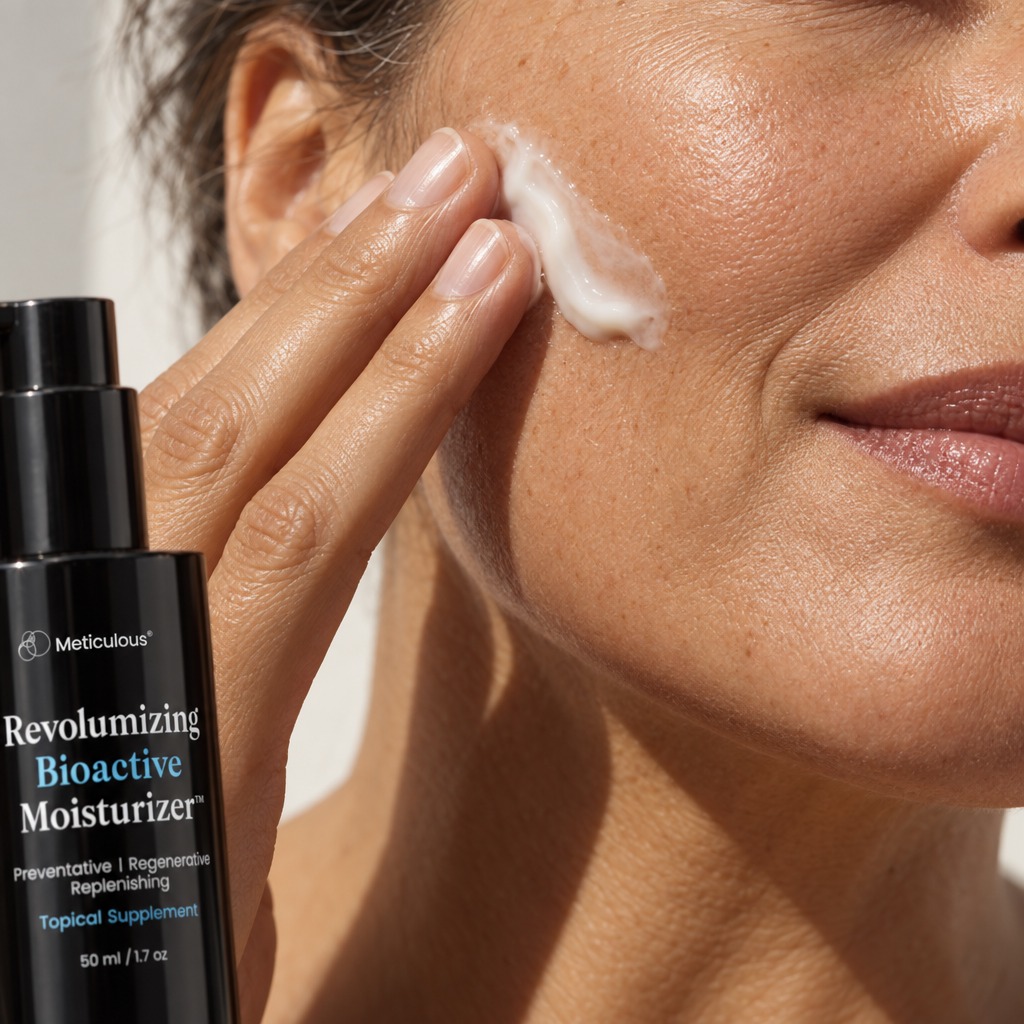 Meticulous moisturizer being applied